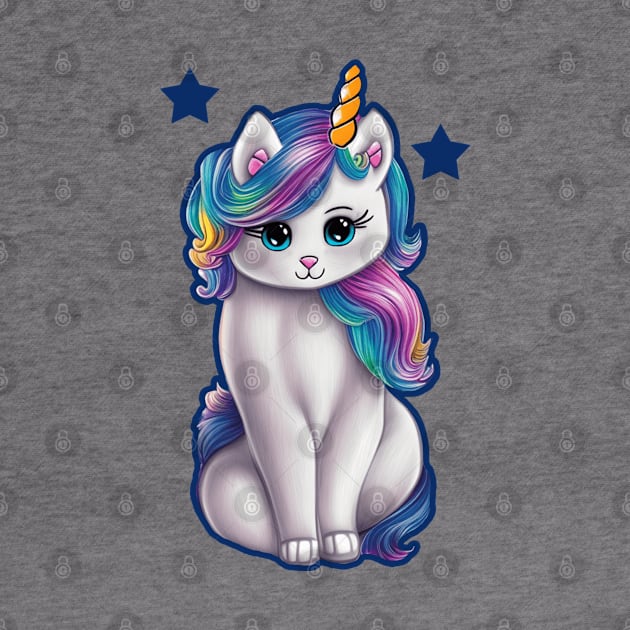 Cute Kawaii Unicorn Cat by CBV